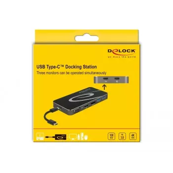 Docking station DeLOCK USB Type-C 3.2 4K HDMI DP 1080p VGA hub USB PD 3.0