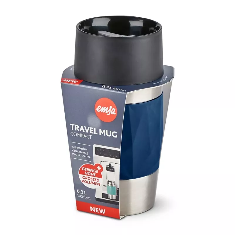 EMSA Travel Mug Compact 300 ml blu, acciaio inossidabile