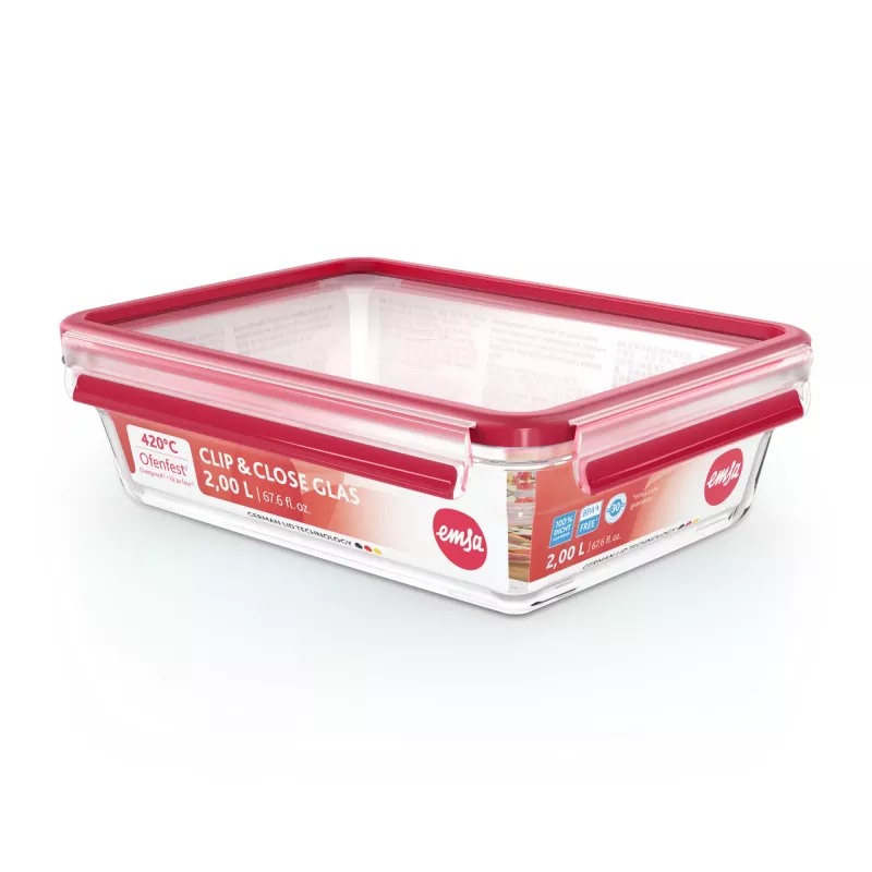 EMSA CLIP & CLOSE N10411 scatola rettangolare 2 L trasparente 1 pezzo