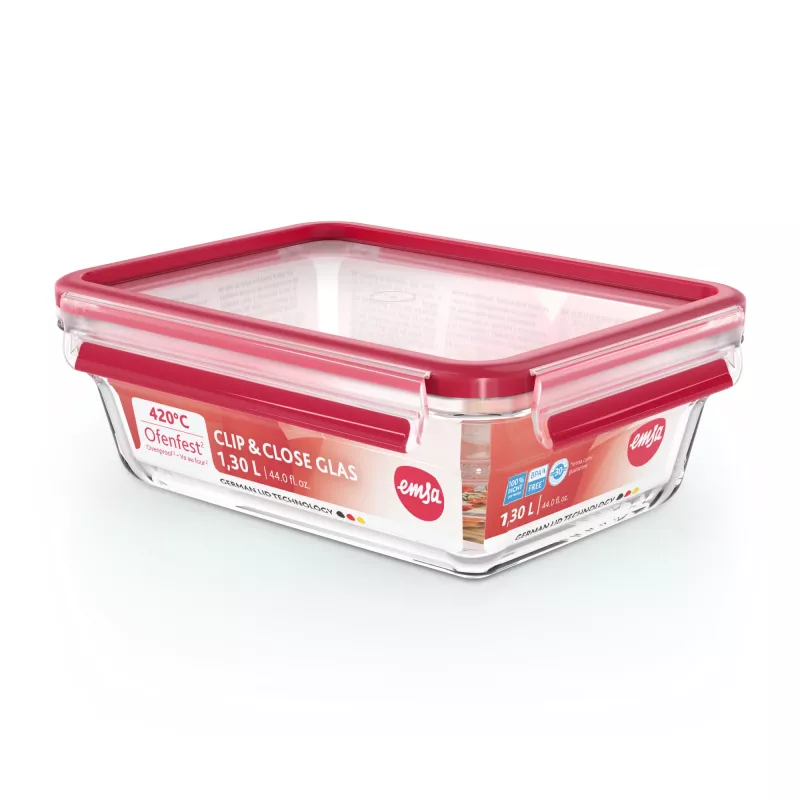 EMSA CLIP & CLOSE N10410 scatola rettangolare 1,3 L trasparente 1 pezzo