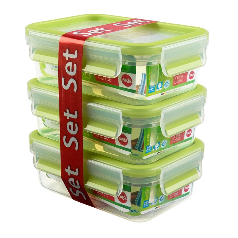 EMSA 508570 contenitore per alimenti scatola rettangolare 0,55 L trasparente 3 pz.