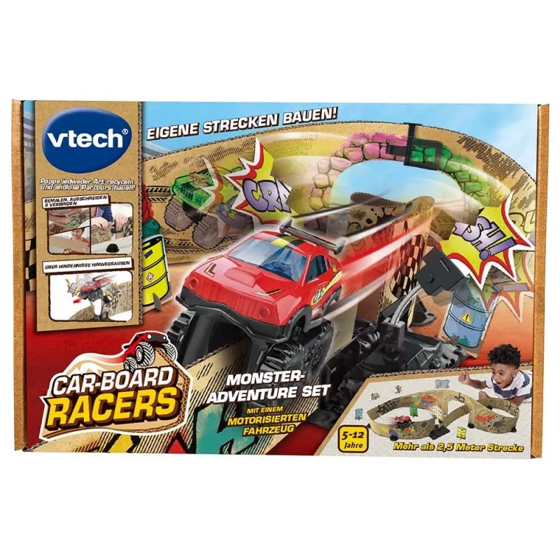 VTech Car-Board Racers 563904, 5 anni, batterie necessarie, AA, cartone, gomma, multicolore