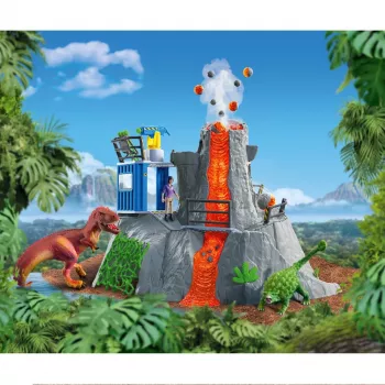 Schleich dinosauro campo base della spedizione al vulcano multicolore 42564