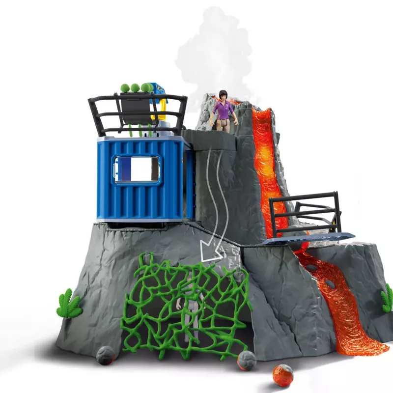 Schleich dinosauro campo base della spedizione al vulcano multicolore 42564