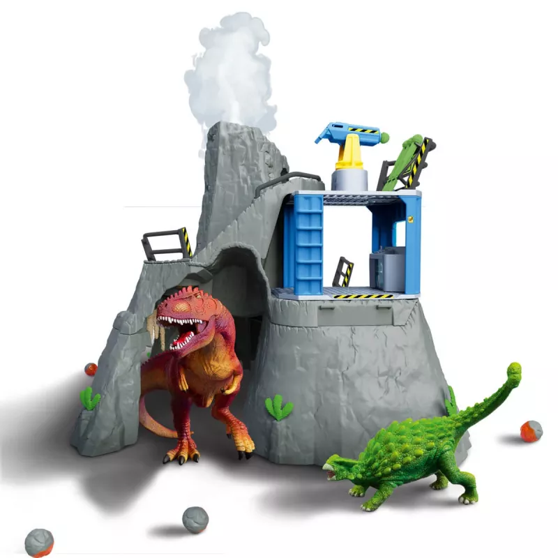 Schleich dinosauro campo base della spedizione al vulcano multicolore 42564
