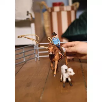 schleich Cowgirl Team Roping Fun, 3 anni, multicolore