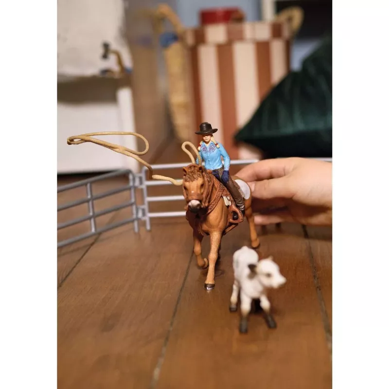 schleich Cowgirl Team Roping Fun, 3 anni, multicolore