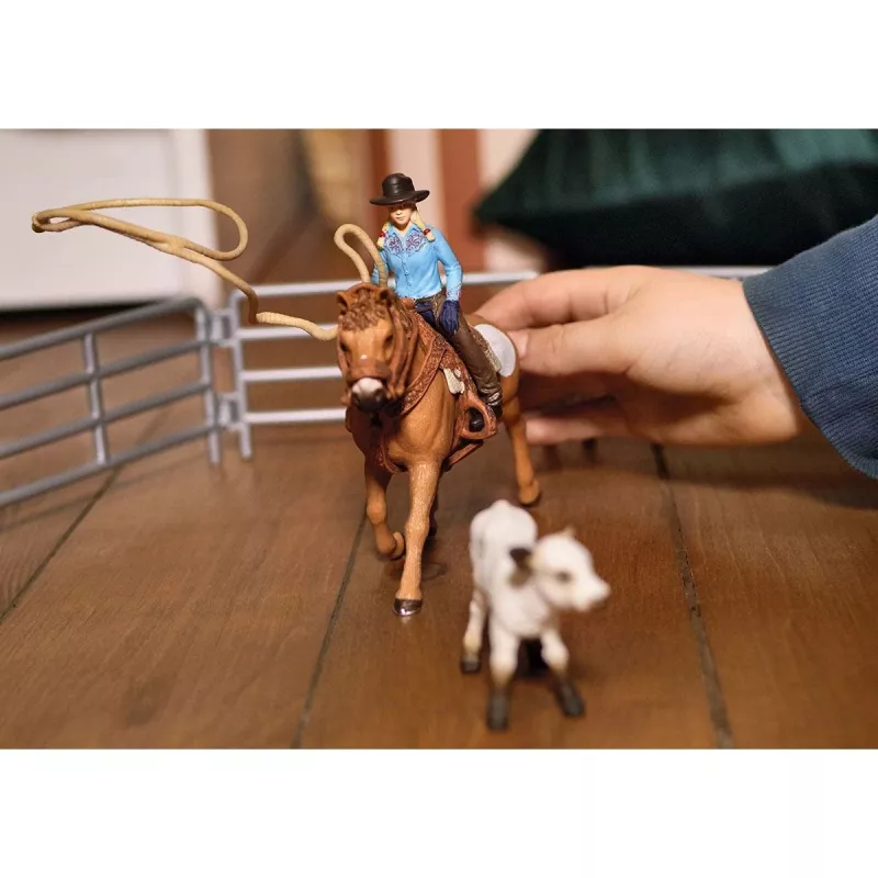 schleich Cowgirl Team Roping Fun, 3 anni, multicolore