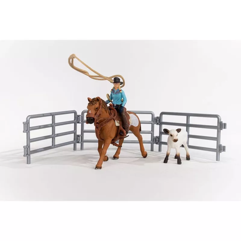 schleich Cowgirl Team Roping Fun, 3 anni, multicolore