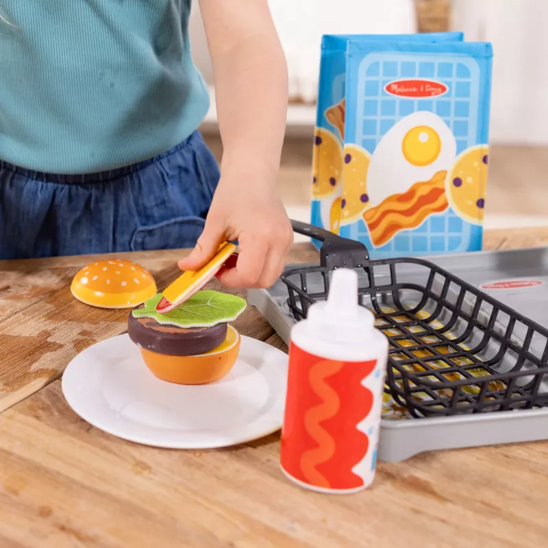 Melissa & Doug Flip & Fry set da gioco griglia con cibo giocattolo a cambio colore Water WOW!, giocattolo prescolare da 3 anni