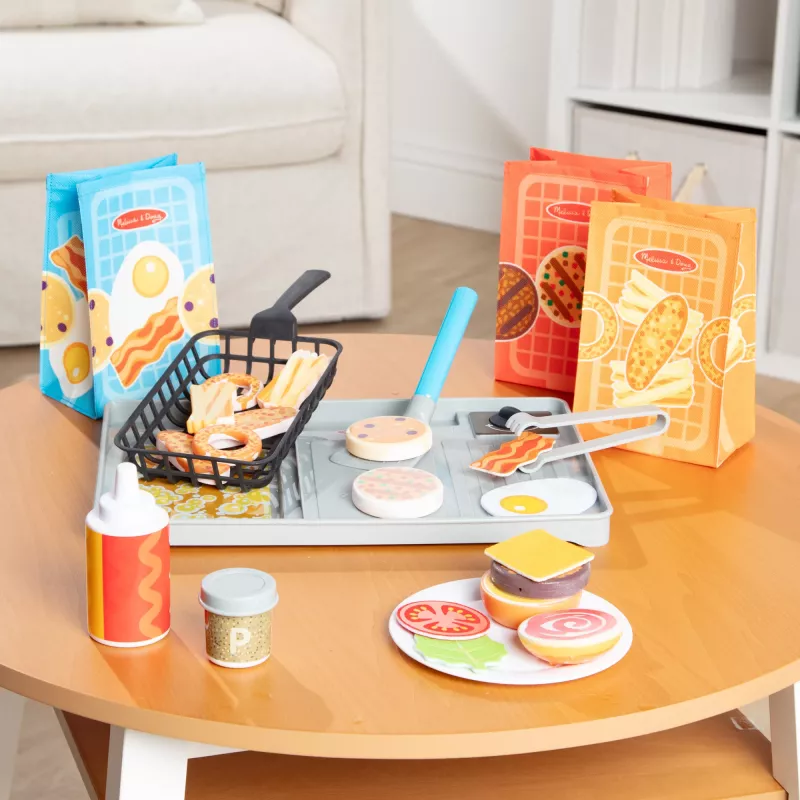 Melissa & Doug Flip & Fry set da gioco griglia con cibo giocattolo a cambio colore Water WOW!, giocattolo prescolare da 3 anni