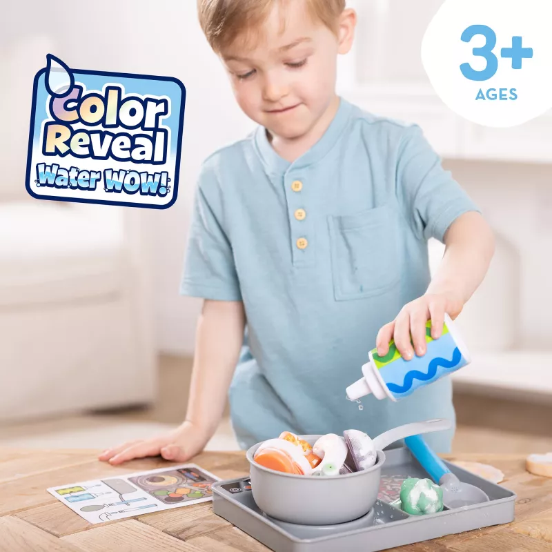 Melissa & Doug Simmer & Stir set da gioco piano cottura con cibo giocattolo Water WOW Color Reveal, giocattolo prescolare da 3 anni
