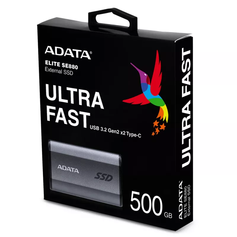 ADATA SE880 500 GB USB Type-C 3.2 Gen 2 (3.1 Gen 2) Wi-Fi grigio