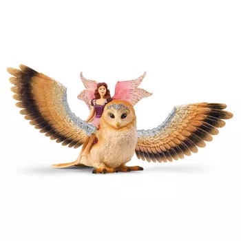 schleich BAYALA Fata in volo sul gufo glam, 5 anno/i, elfi del sole, unicorni e fate, multicolore, plastica