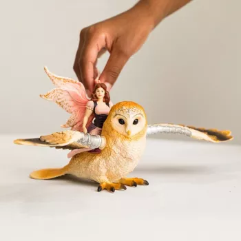 schleich BAYALA Fata in volo sul gufo glam, 5 anno/i, elfi del sole, unicorni e fate, multicolore, plastica