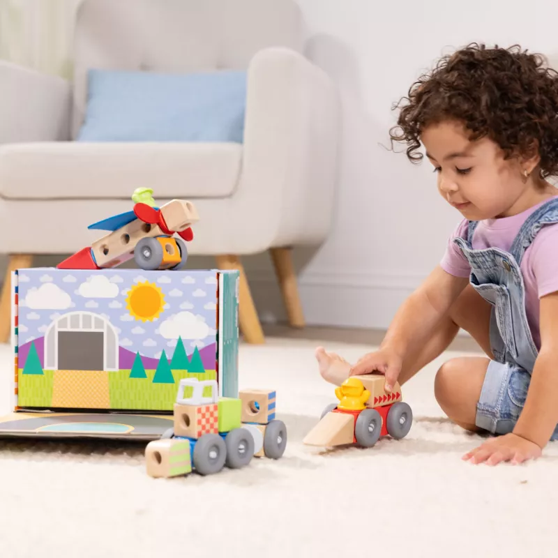 Melissa & Doug Blockables Veicoli set di costruzioni in legno, 54 pezzi, 6074902