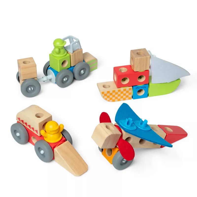 Melissa & Doug Blockables Veicoli set di costruzioni in legno, 54 pezzi, 6074902
