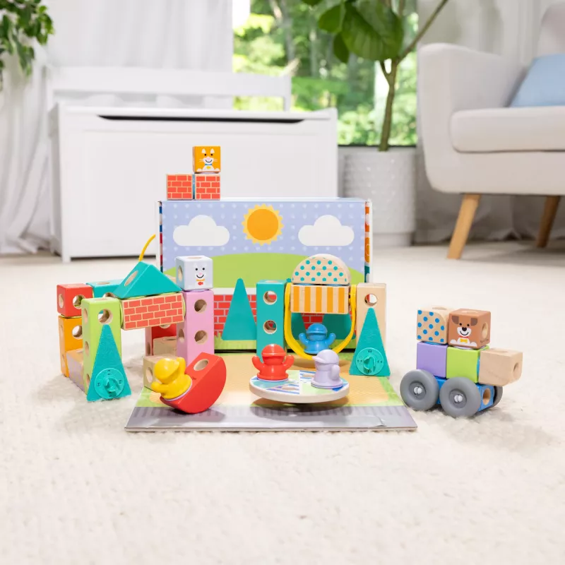 Melissa & Doug MDT BBN Blockables Town Pyst GML, 2 anno/i, 73 pz., plastica, legno