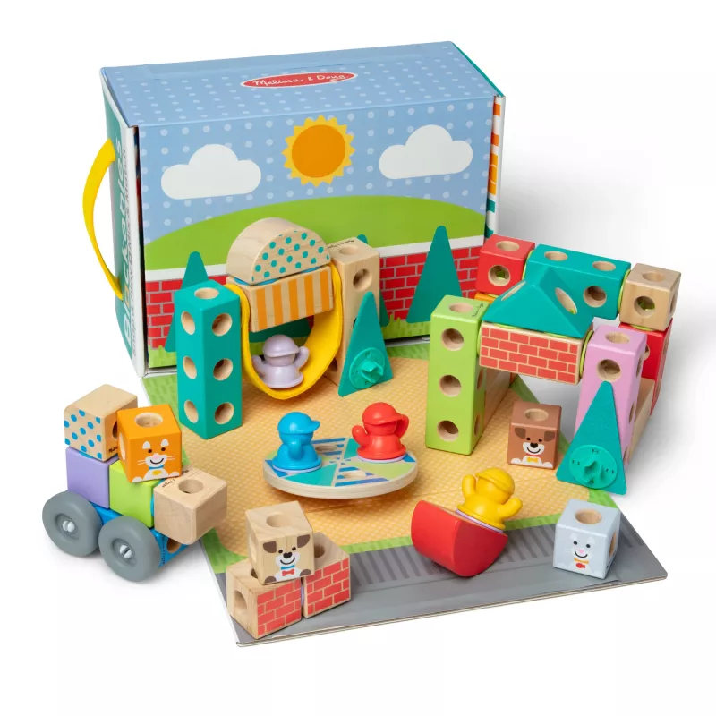 Melissa & Doug MDT BBN Blockables Town Pyst GML, 2 anno/i, 73 pz., plastica, legno