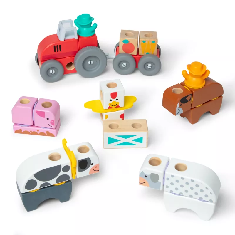 Melissa & Doug MDT BBN Blockables Farm GML, 2 anno/i, 56 pezzi, plastica, legno