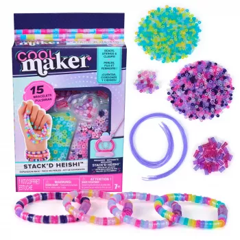 Set creativo bracciale per bambini Cool Maker Stack’d Heishi confezione di espansione 1300 perline per 15 bracciali