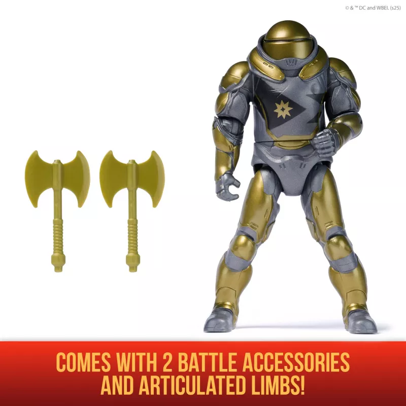 Action figure Superman Hammer of Boravia 6 pollici, stile film, include 2 accessori, oro/grigio