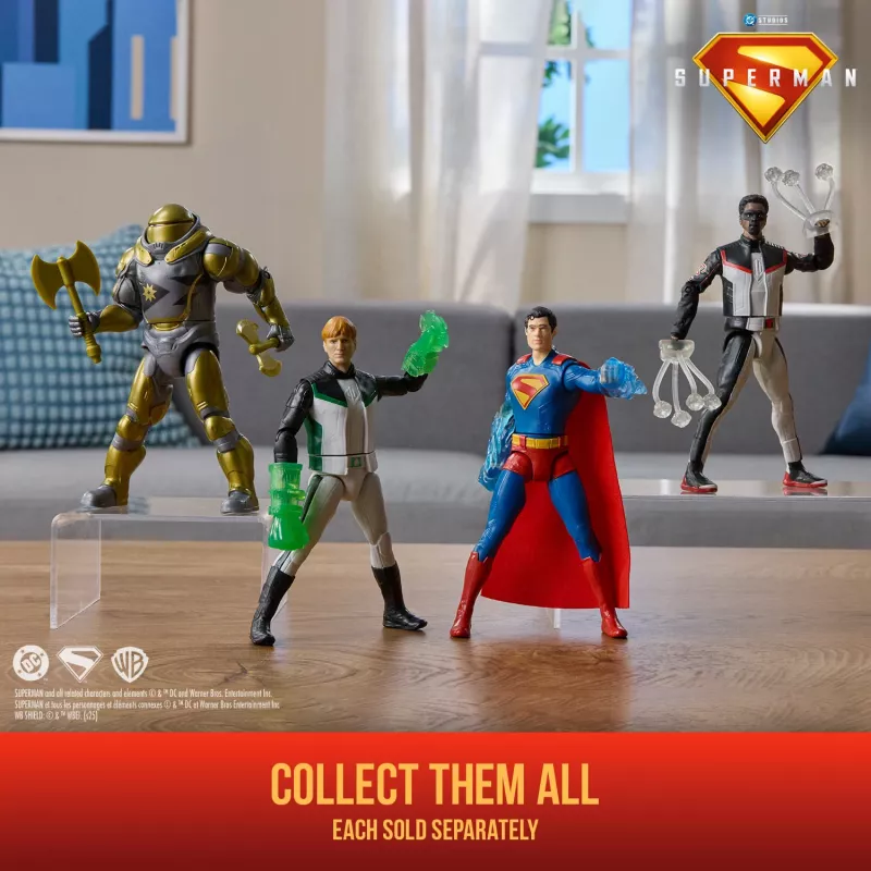 DC Comics, SUPERMAN, Mr. Terrific, action figure Epic Strike, 15 cm, design autentico del film, include 2 accessori, giocattolo per bambini e bambine da 4 anni