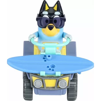 Moose Toys Bluey S9 set figura e veicolo quad da spiaggia con Bandit