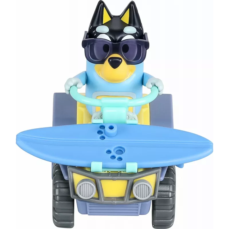 Moose Toys Bluey S9 set figura e veicolo quad da spiaggia con Bandit