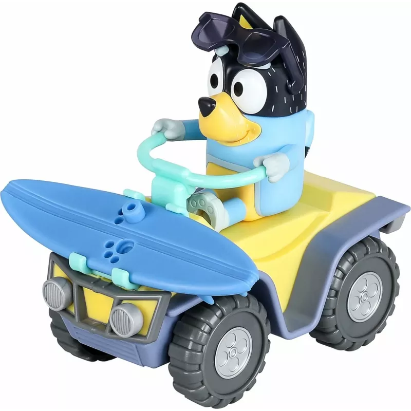 Moose Toys Bluey S9 set figura e veicolo quad da spiaggia con Bandit