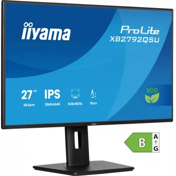 Monitor IIYAMA ProLite XB2792QSU-B1 27” IPS QHD 2560×1440 3 ms 178° VESA supporto regolabile in altezza hub USB 3.2 altoparlanti nero classe B