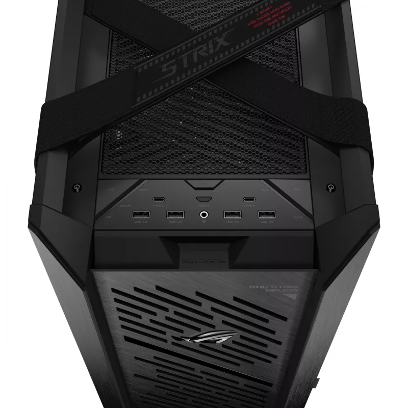 ASUS ROG Strix Helios II GX601S case per PC, Midi Tower, E-ATX, vetro temperato, Aura Sync RGB, 4 ventole da 140 mm, USB-C, nero