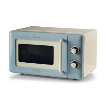 Ariete Vintage Line 3960 microonde vintage, 800 W, capacità 20 l, 3 funzioni, 5 livelli di cottura, timer, blu