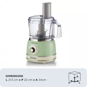 Robot da cucina ARIETE Vintage Line 1781/04 — 1000 W, 2,1 L, verde