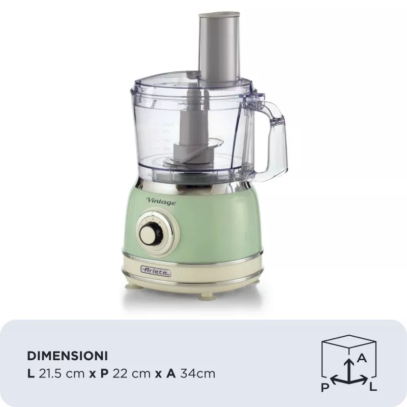Robot da cucina ARIETE Vintage Line 1781/04 — 1000 W, 2,1 L, verde