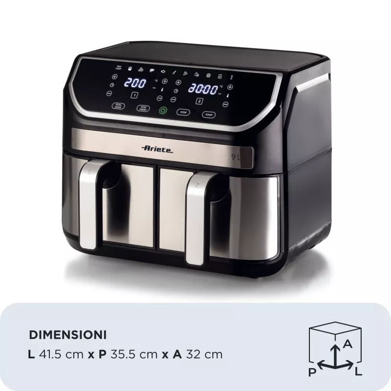 Friggitrice ad aria Ariete 4625/00 9 L 2100 W nero argento