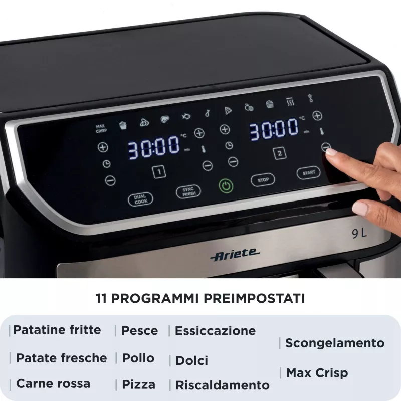 Friggitrice ad aria Ariete 4625/00 9 L 2100 W nero argento