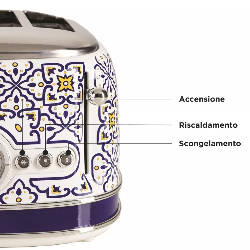 Tostapane ARIETE Capri 4 fette, 1630 W, bianco/multicolore