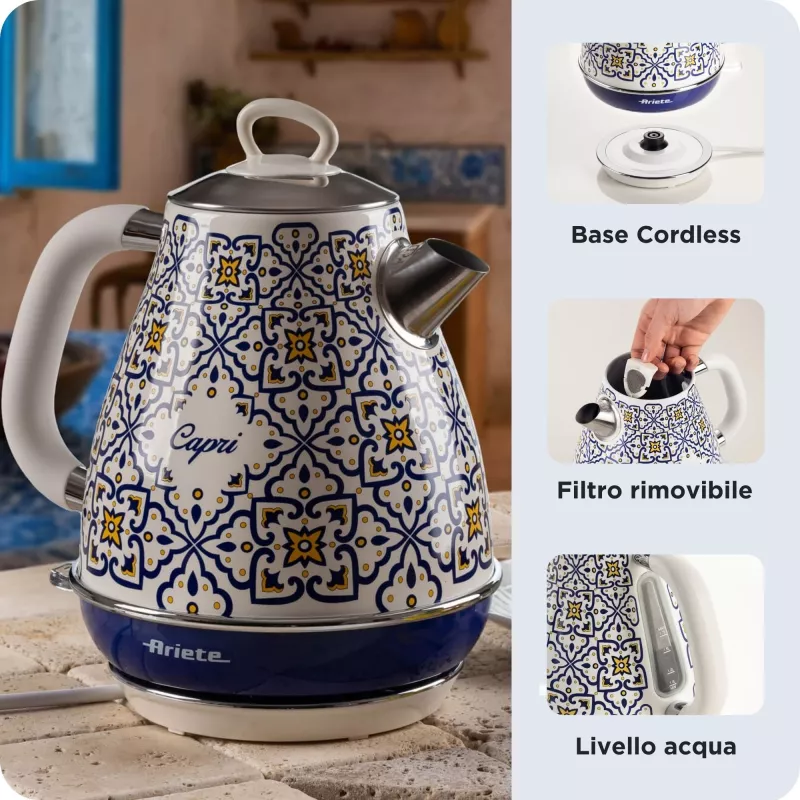 Bollitore elettrico Ariete 2869/0C 1,7 L 2200 W blu multicolore
