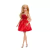Bambola Barbie Mattel 80° anniversario moda color rubino con abito rosso e accessori