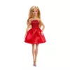 Bambola Barbie Mattel 80° anniversario moda color rubino con abito rosso e accessori