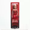 Bambola Barbie Mattel 80° anniversario moda color rubino con abito rosso e accessori