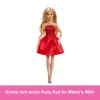 Bambola Barbie Mattel 80° anniversario moda color rubino con abito rosso e accessori
