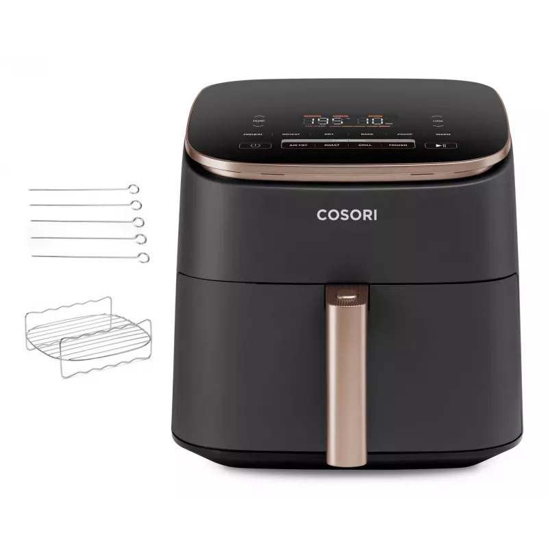 Cosori Turbo Blaze Chef Edition Single 6 L a libera installazione 1725 W friggitrice ad aria nero, oro rosa