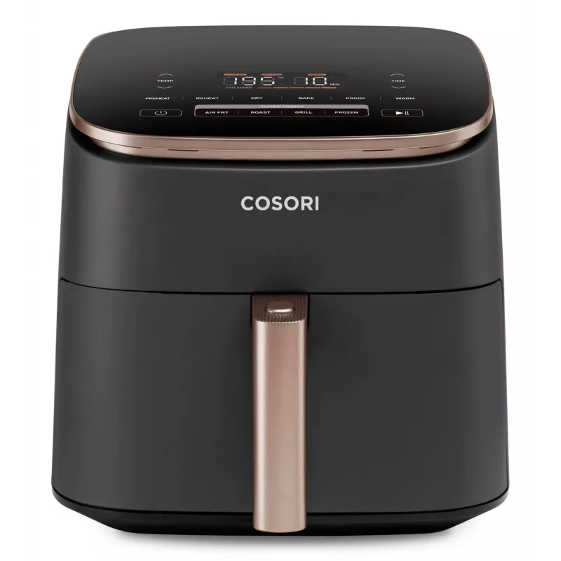 Cosori Turbo Blaze Chef Edition Single 6 L a libera installazione 1725 W friggitrice ad aria nero, oro rosa