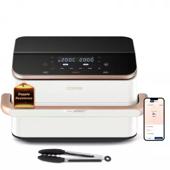 Cosori Dual Blaze Twinfry Chef Edition Double 10 L a sé stante 2800 W friggitrice ad aria oro rosa, bianco