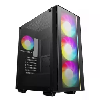Case per PC DeepCool MATREXX55 V4 C Midi Tower nero – vetro temperato, supporto ATX/microATX, USB-C, GPU max. 370 mm