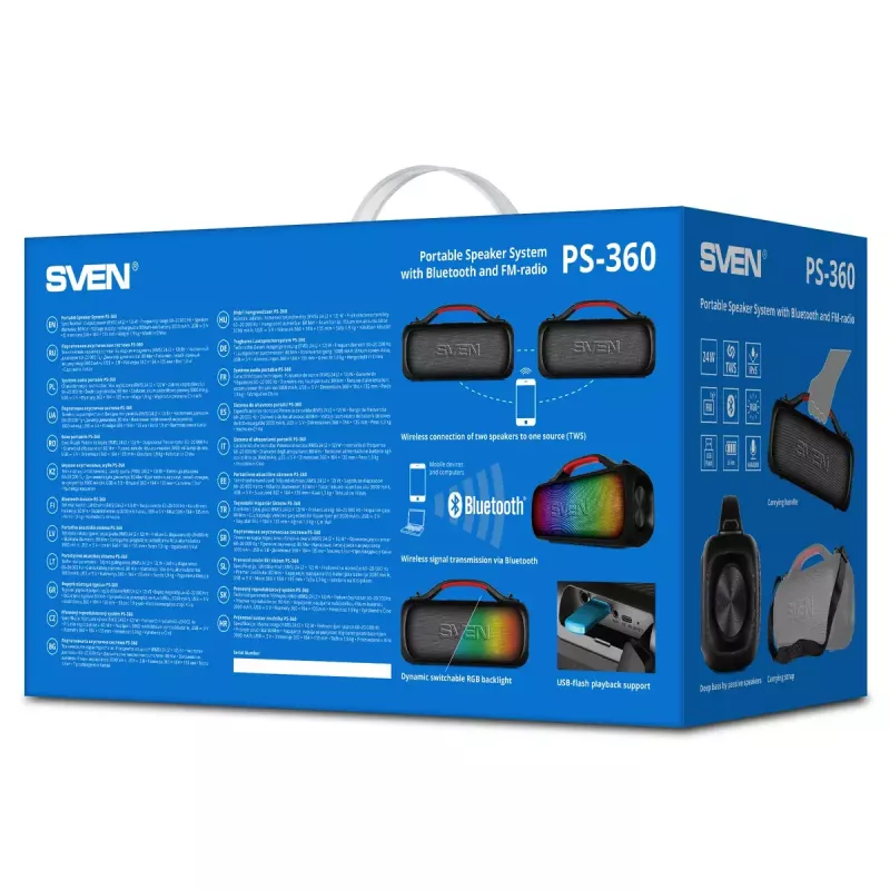 Altoparlante portatile mono SVEN PS-360 nero