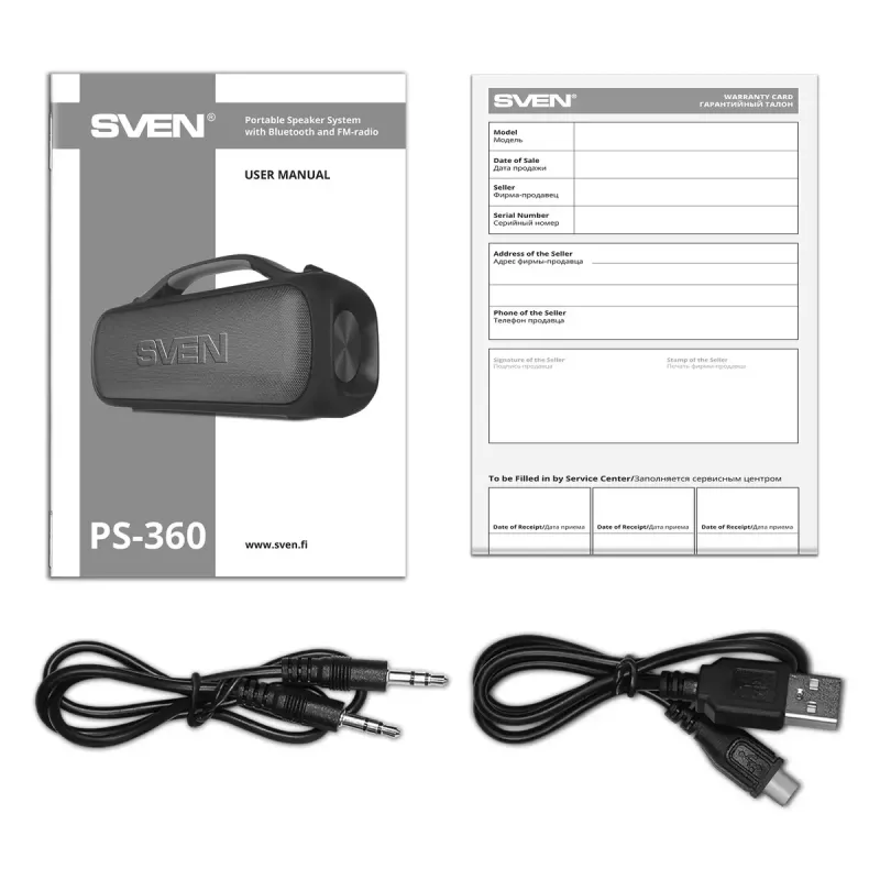 Altoparlante portatile mono SVEN PS-360 nero