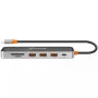 Canyon DS-13 CNS-TDS13 hub USB-C 7 in 1, HDMI 4K, 3x USB 3.0, USB-C PD 100W, lettore SD/microSD, Space Grey trasparente